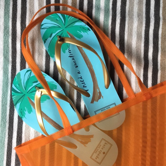 Gone SOON 🌴 Kate Spade Nassau Flip Flops NWT - Picture 5 of 8
